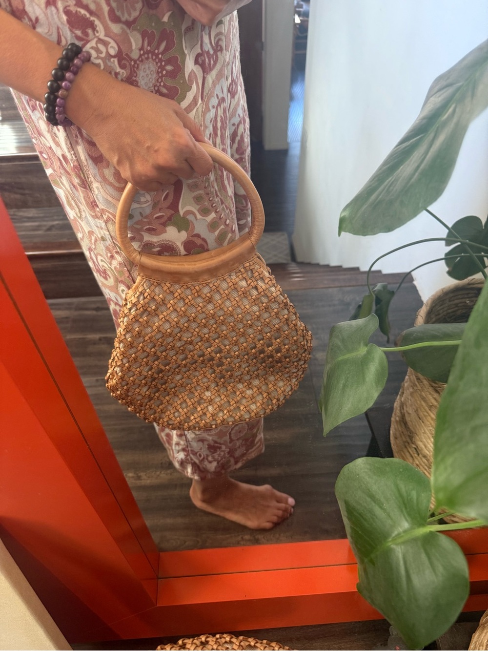 vintage woven leather bag - Picture 4 of 5